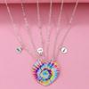 Qpeach 3Pack Heart Flower Butterfly Star Glitter Pendant Best Friend Girls BFF Necklace of 3 for Kids Friendship Jewelry Gifts