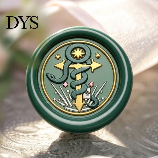 Crafting Stamp Replacement Brass Wax Seal Head, Vintage Key Pattern Embossed Sealing Accessories Head for Envelope Journal Gift Packaging Invitation
