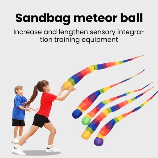 Throw And Catch Ball Toy Rainbow Tail Foam Ball Indoor Outdoor School Playground Sensory Training Kids Colorful Sports Toss Balls