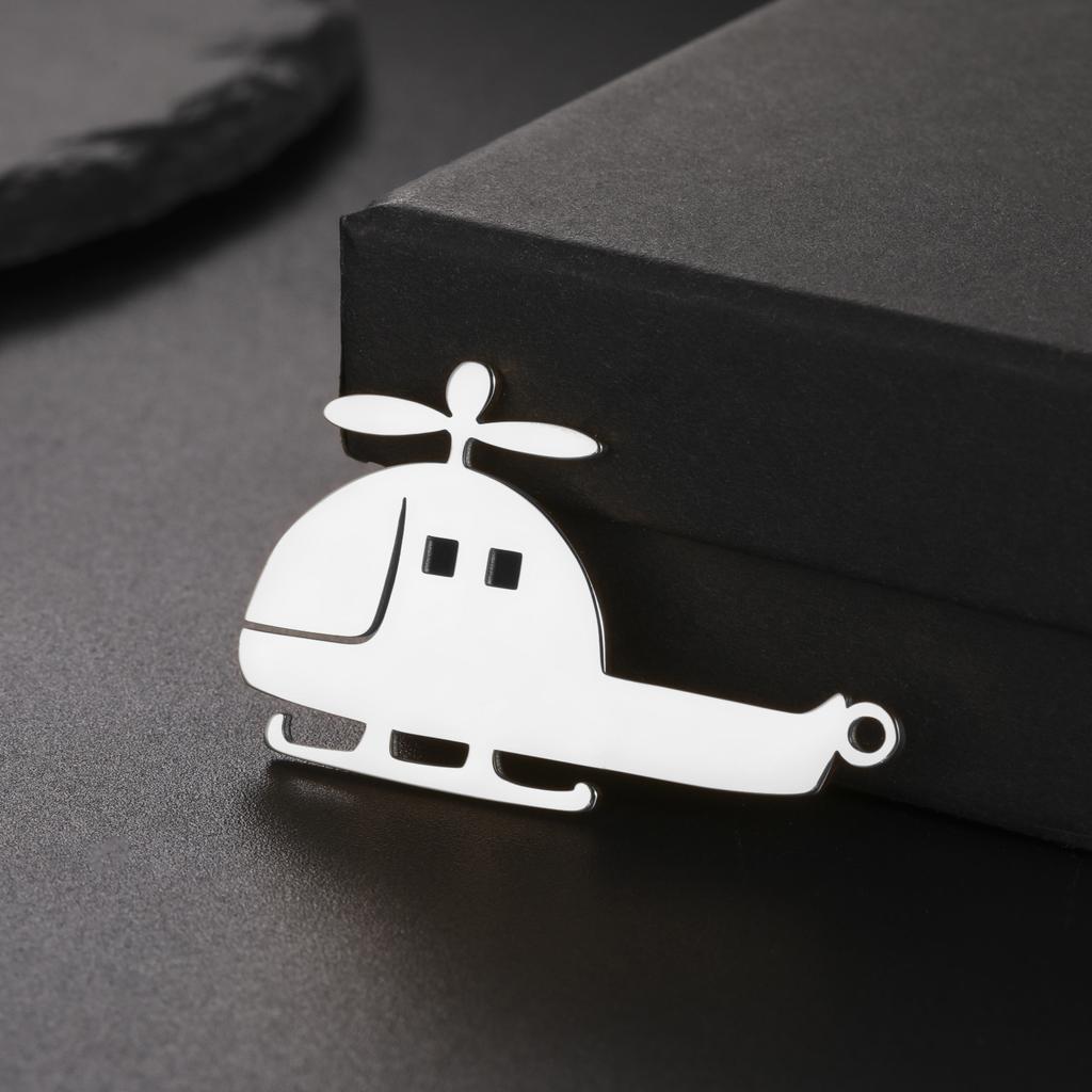 Teamer Cute Helicopter Charm Stainless Steel Airplane Motorbike Vehicle Pendant for Jewelry Making Creative DIY Wholesale