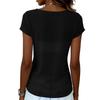Women’s Short Sleeve Loose Fit Drape Neck Top Casual Relaxed Style Basic T-Shirt Comfortable Soft Fabric Versatile Design for Everyday Wear