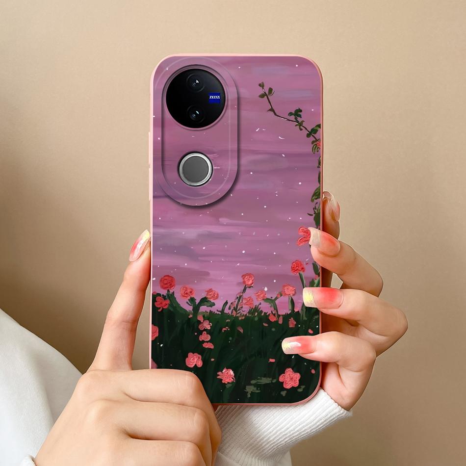 For Vivo V50 Lite Case Cute Cartoon Phone Shell Soft Liquid Silicone Back Cover For Vivo V 50 Full Protection Shockproof Bumper