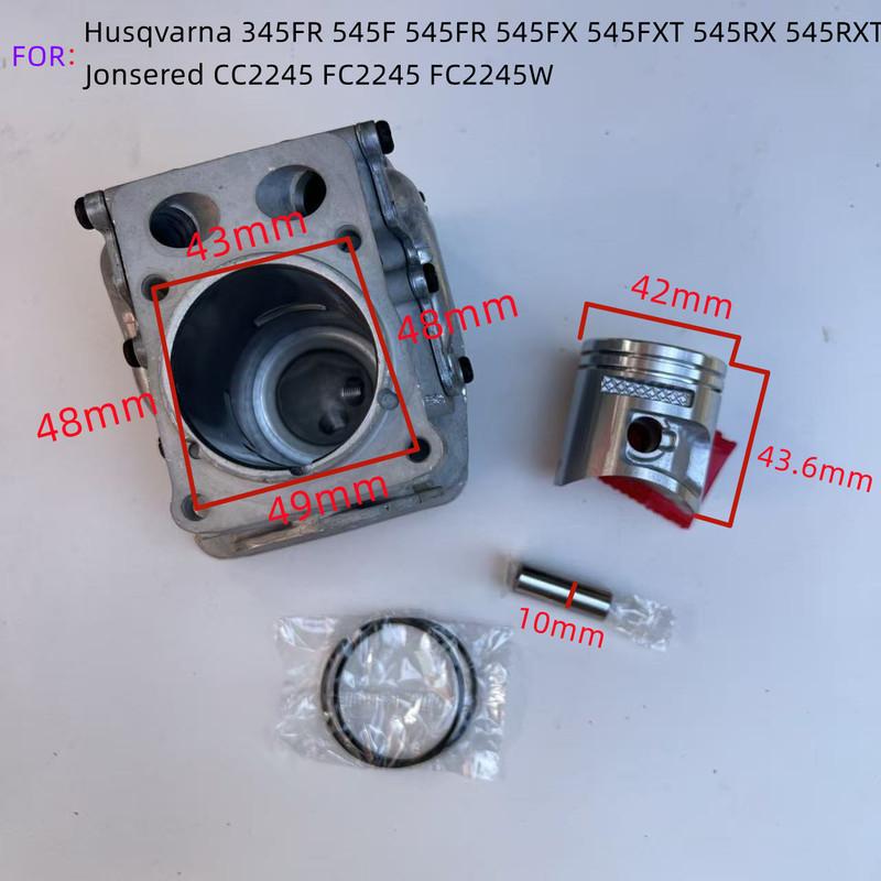 Cylinder Piston Kit For Husqvarna 345FR 545F 545FR 545FX 545FXT 545RX 545RXT Jonsered CC2245 FC2245 FC2245W 577274901,577274902