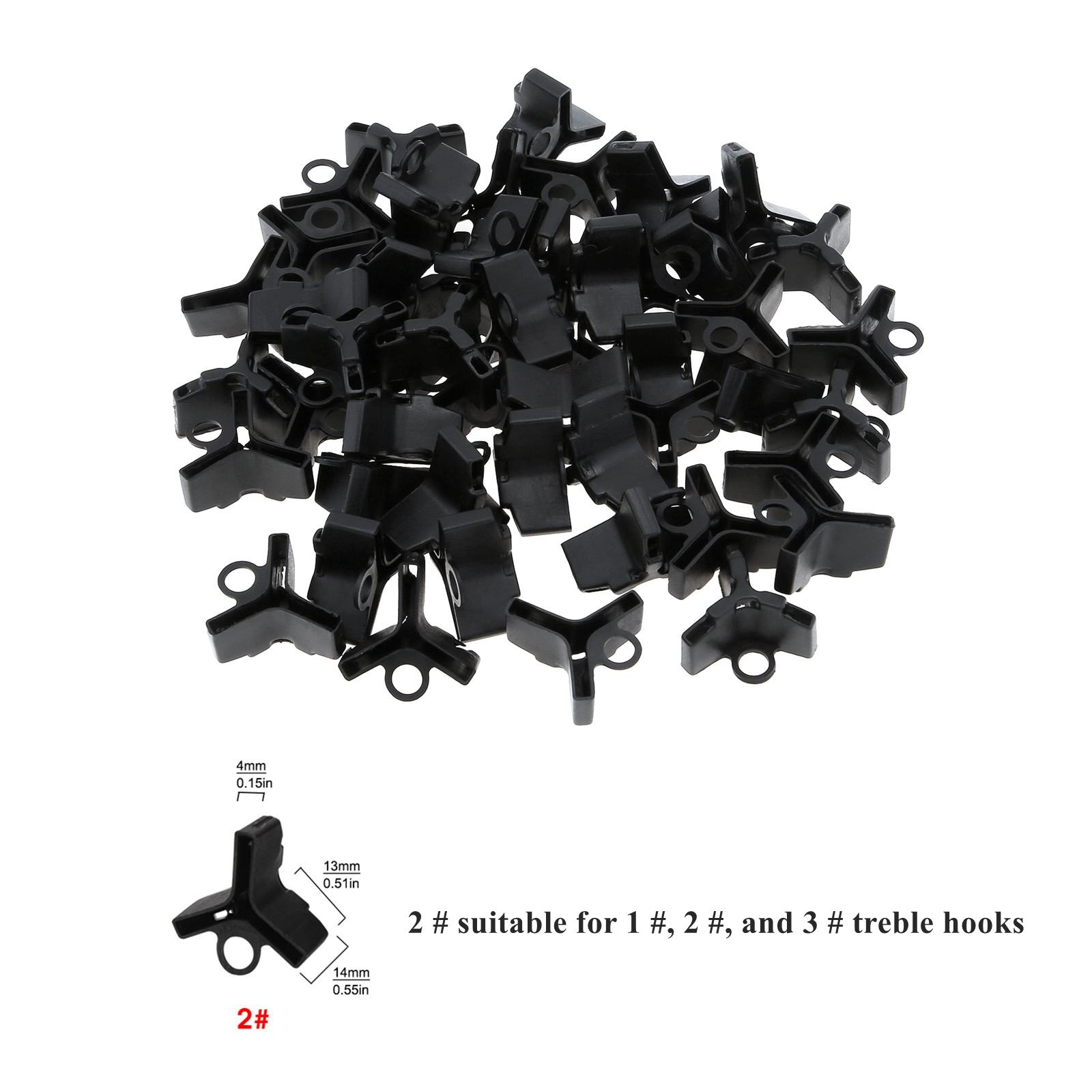 

20 шт./50 шт. Защитные колпачки для тройных рыболовных крючков 1# 2# 3# 4# 5# Защита для крючков Чехлы для рыболовных крючков Зеленый/ Черный/ Белый Black 2# (50pcs)