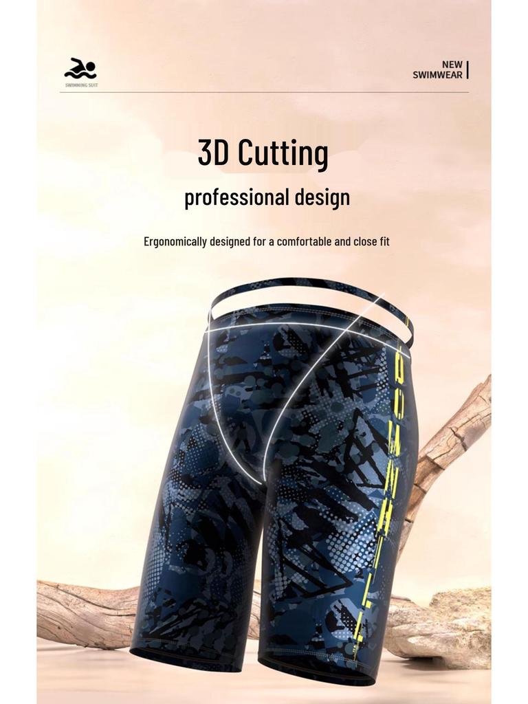 Pánské plavky s plochými nohavičkami proti rozpakům - Pětibodové, Nadměrné velikosti, Profesionální, Plavky do horkých pramenů