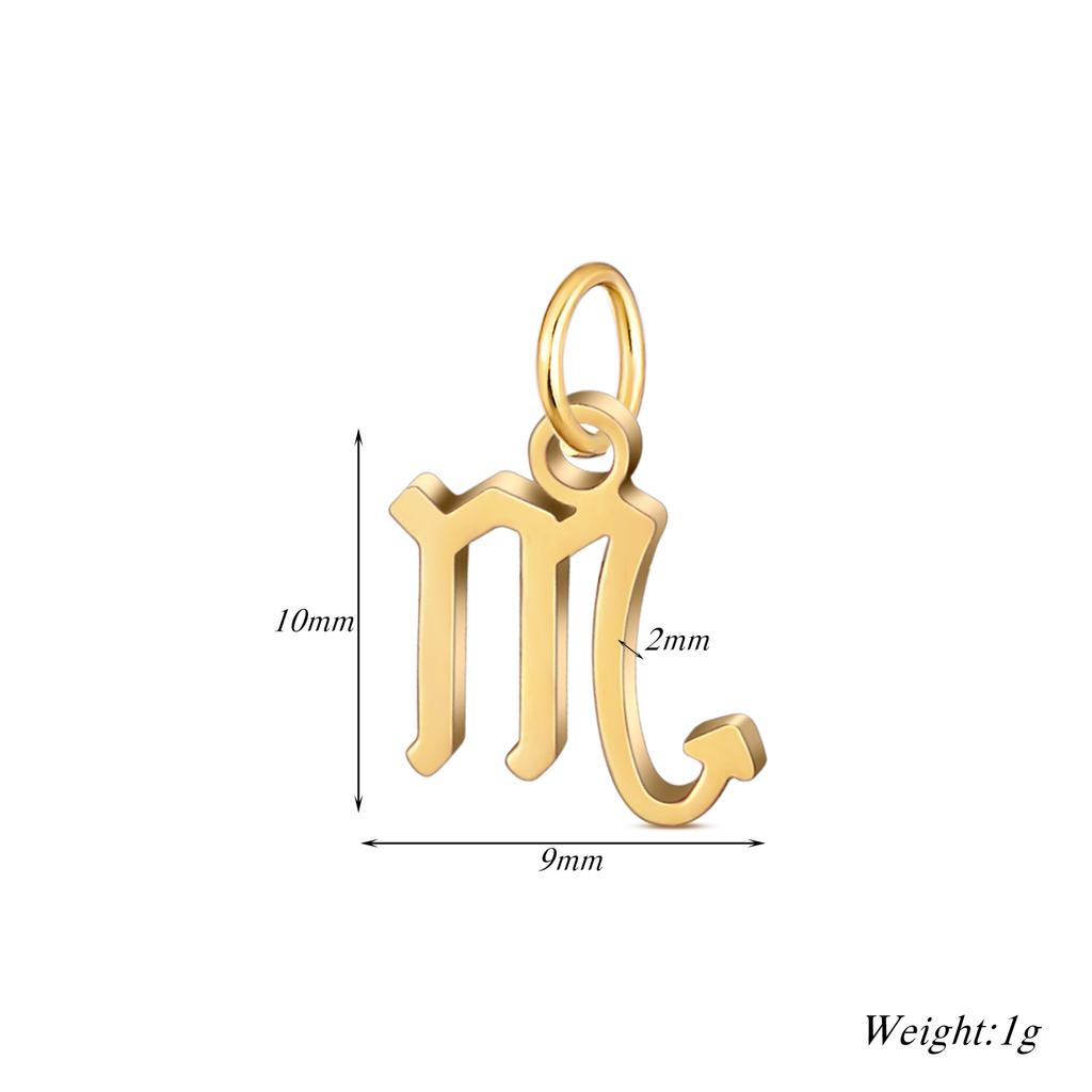 Wholesale 6pcs/lot 12 Constellation Zodiac Charm Pendant Stainless Steel High Quality DIY Jewelry Making Accessories