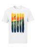 Mountain Sunset Print T-shirt Summer Fashion Casual Men's and Women's T-shirt Pure Cotton Casual O Collar Loose Short Sleeve