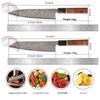 Nuovo Set Rame Tricolore 67 Piani Acciaio di Damasco Coltello da Cucina Coltello da Chef Coltello Santoku Strumento da Cucina Forte e Affilato