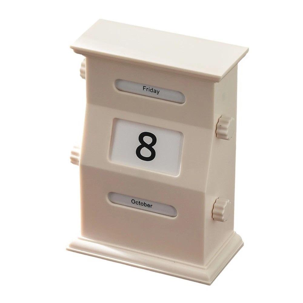 

Пластиковый винтажный вечный календарь, ретро календарь, украшения, модный настольный календарь, офис белый