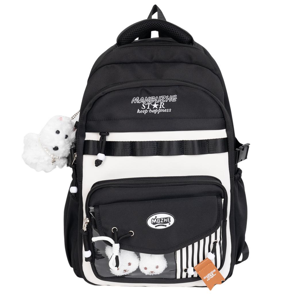 The schoolbag is high-value, fresh, sweet and cute, and the schoolbag is light and versatile for junior high school students and has a large capacity.