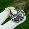 June Mother Of Pearl Stone Art Deco Bezel Birthday Engagement Pendant 925 Silver