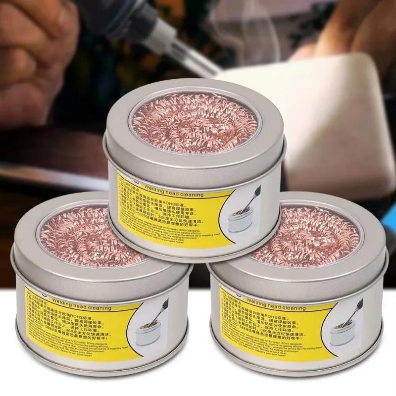 3/1PC Soldering Iron Tip Cleaner Welding Iron Tip Cleaning Copper Wire Clean Ball No Water Needed Soldering Head Tin Remove Tool