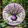 **Vintage Farmhouse Tin Sign 8x8 Inch Rustic Wall Art Metal Lavender Decor Weather Resistant**