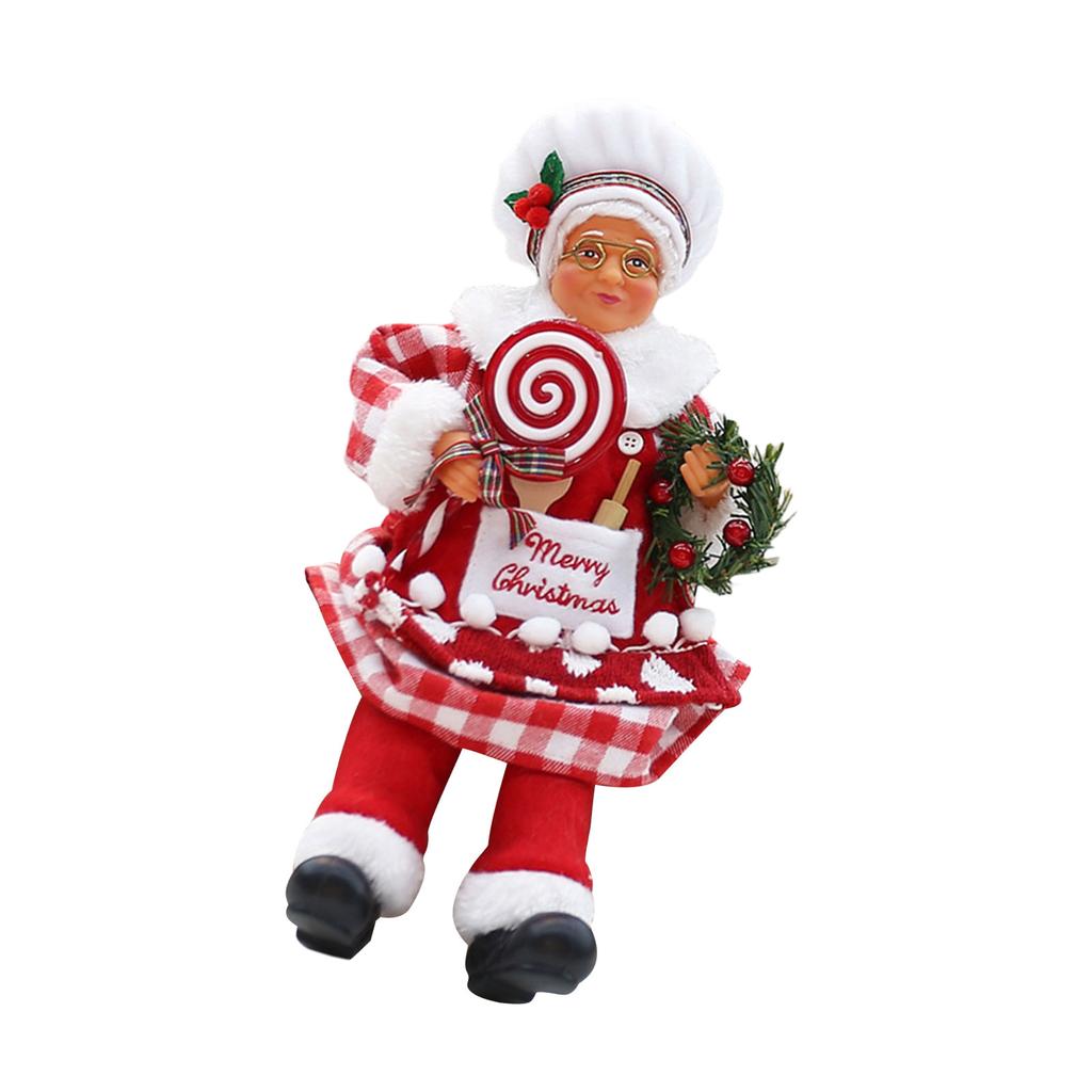 Christmas Chef Santa Claus Figurine Novelty Christmas Santa Chef Display Piece Adds Charm To Any Room Decoration