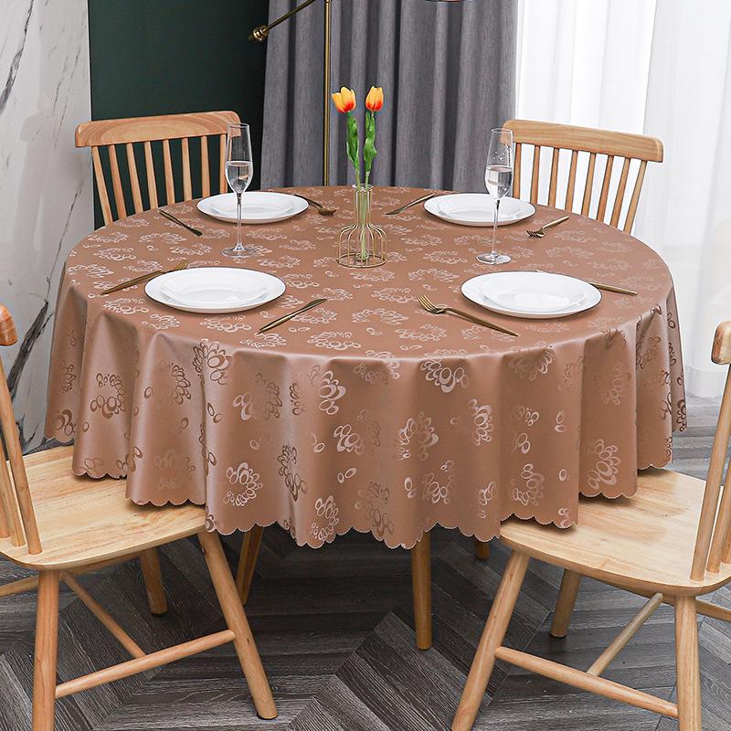 European Waterproof Tablecloth Fabric Oil-Proof And Anti-Scalding Leave-In Tablecloth Hotel Household Round Round Table Dining Table Cloth Tablecloth