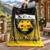 AEK Athens Custom Name Flannel Blanket Personalized Soft Warm Plush Throw Blanket Customized Gift for Family Friends