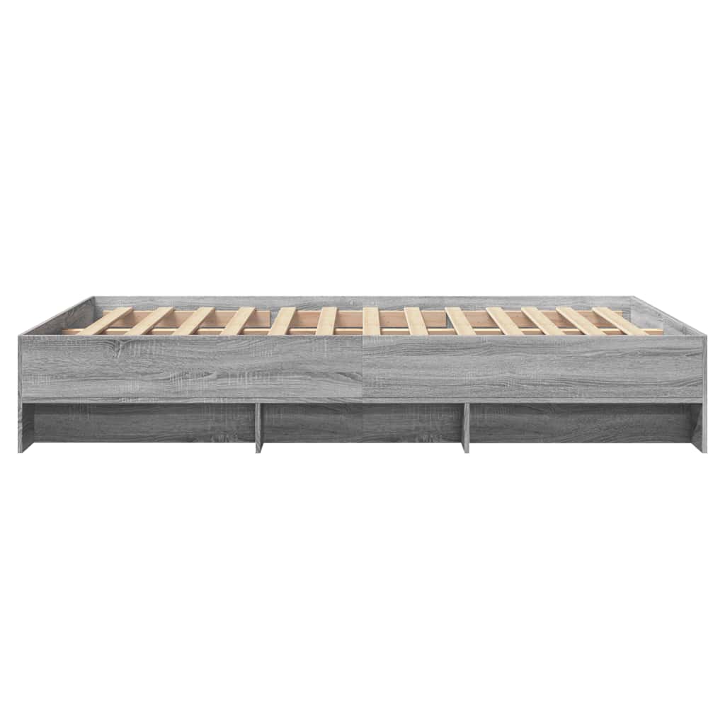 Bed Frame Gray Sonoma 140x200 cm Particleboard