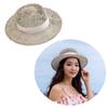 Woven Straw Hat Beach Sun Hat Hollows Out Sunhat Stylish Wide Border Hat for Casual Outings