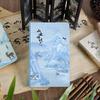 Mu Ran Hot Stamping Backpack Notebook: Ancient Style Poetry Scroll, Hidden Mountains Scenery, Student Diary.