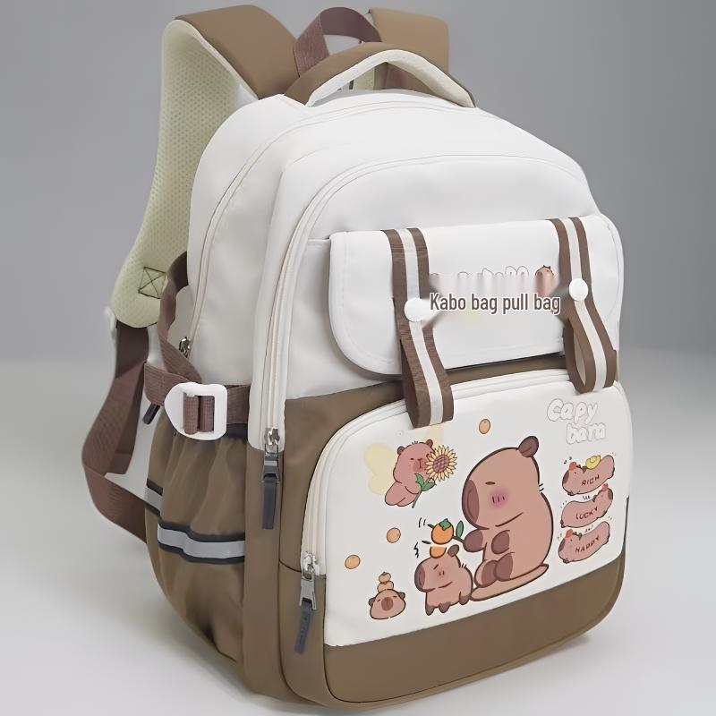Canvas Kuromi & My Melody Water-Resistant School Backpack for 1st-3rd Grade Students