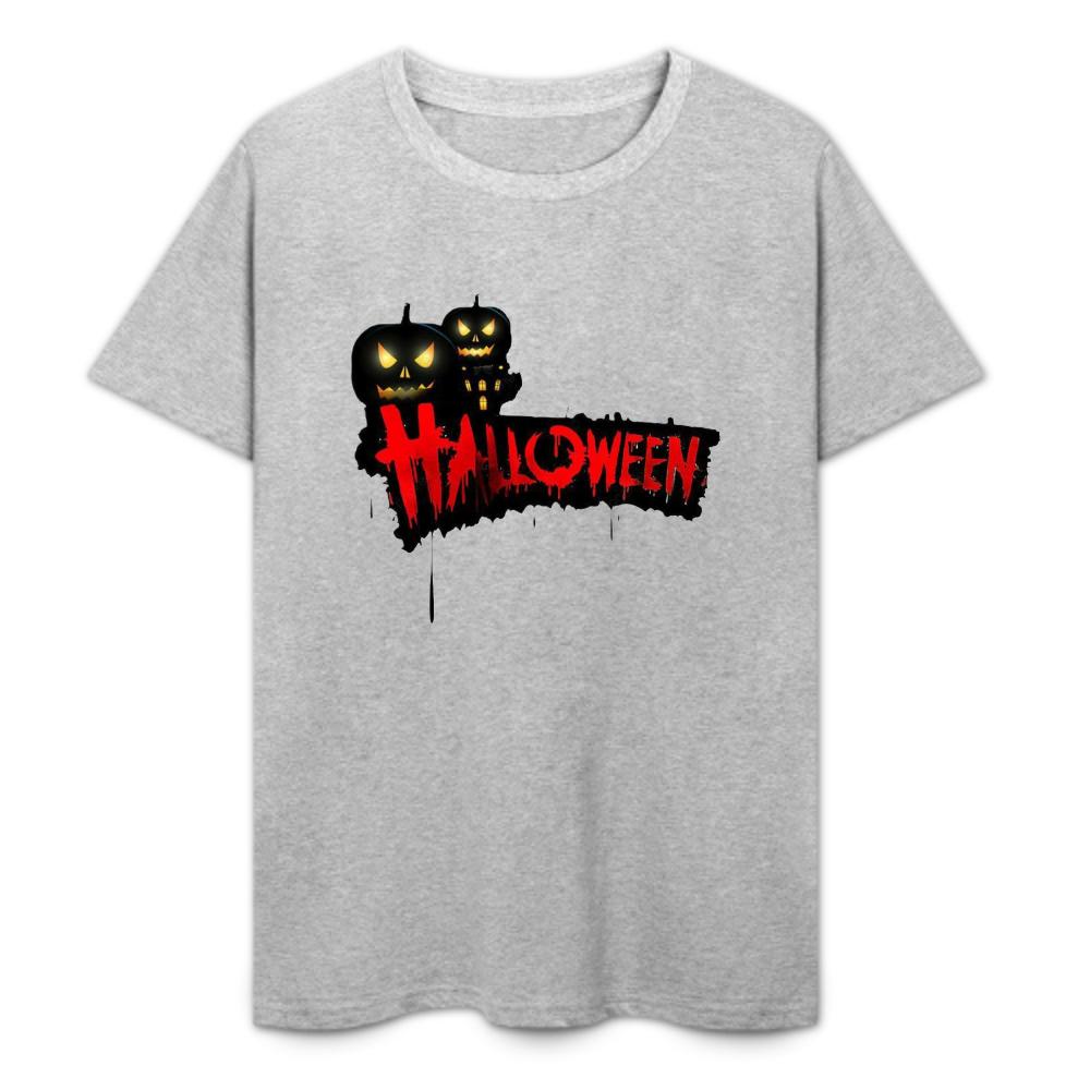 Halloween Pumpkin Skull Design Fun Fashion Cotton T-shirt Festive Atmosphere High Street Style Festive Dress Up Loose Casual Top