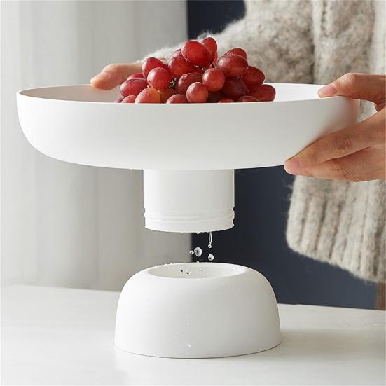 Nie kruchy, wytrzymały, praktyczny, stylowy, wielofunkcyjny, odpływowy, talerz na owoce i jedzenie