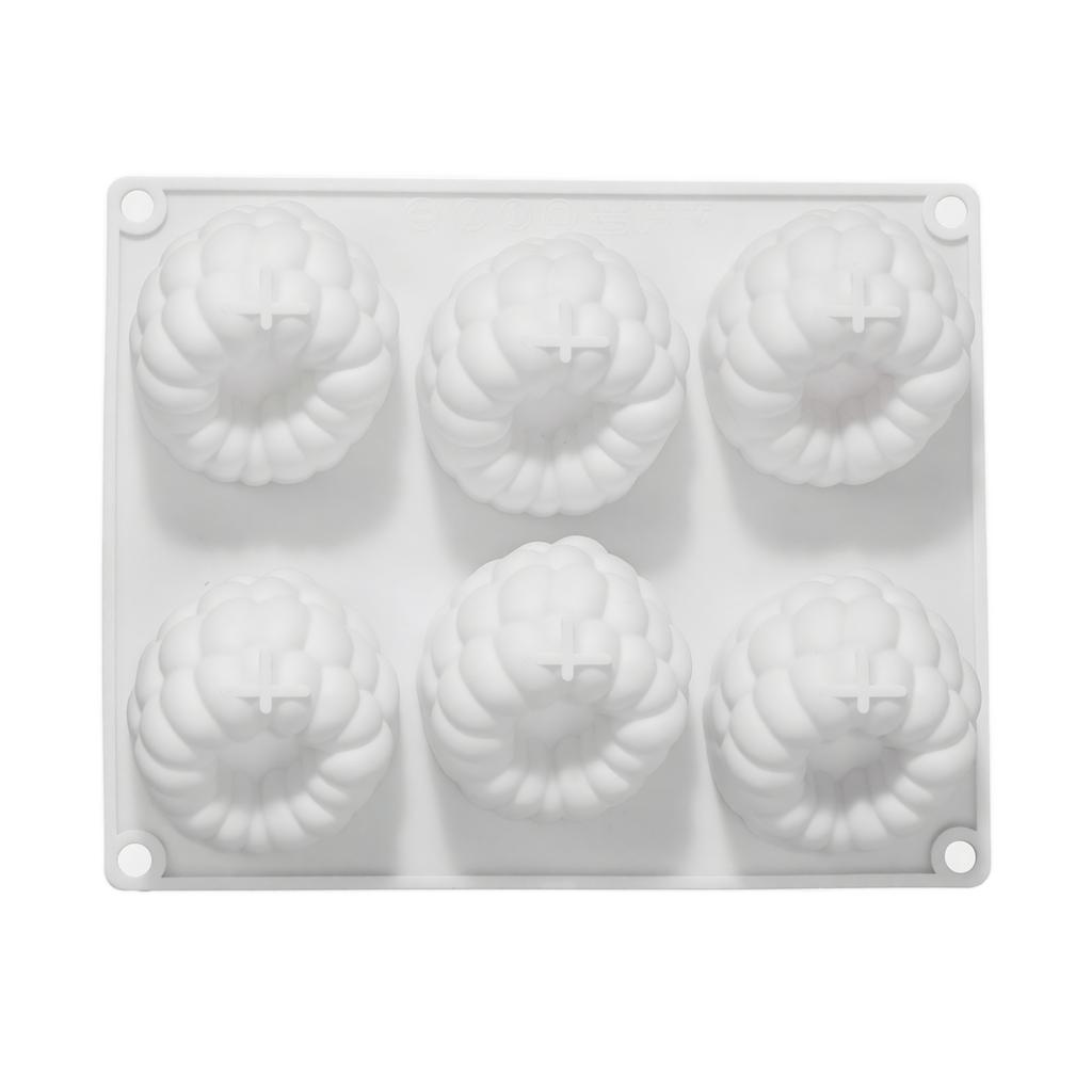 6 Cavity Large Raspberry Silicone Mold Food Grade Flexible Non Stick Baking Mold for French Desserts Pastry Chocolate Jelly Candy Making