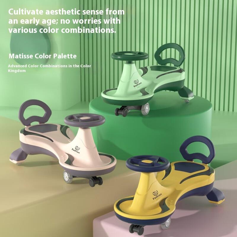 Children's Twisting Car Cute Yo-yo Car Boys and Girls Anti-rollover Toys 1-3 Years Old Baby Car Scooter