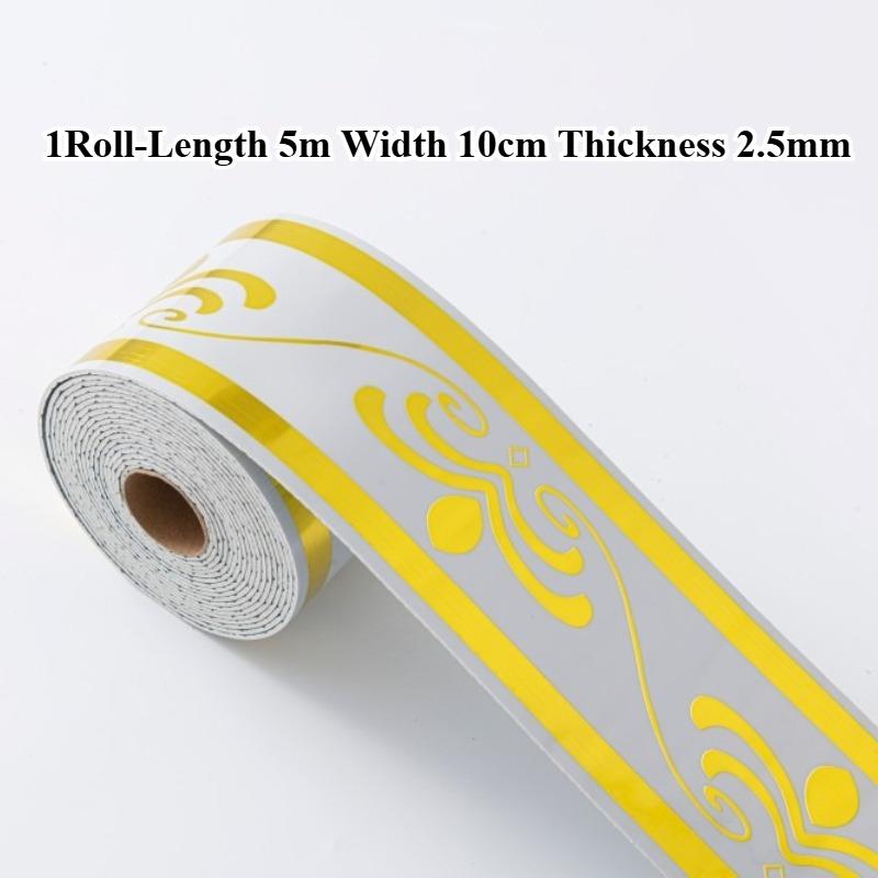 2 Rolls Self-Adhesive Waistline Printed Tape Foam Self-Adhesive Corner Trim for Ceiling Office Living Room Door Frame