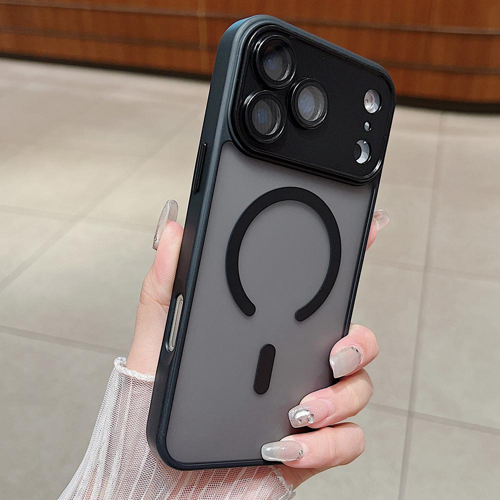 KEYSION Luxury Matte Translucent Magnetic Case for MagSafe for iPhone 17 Pro Max Wireless Charging Shockproof Armor Phone Cover