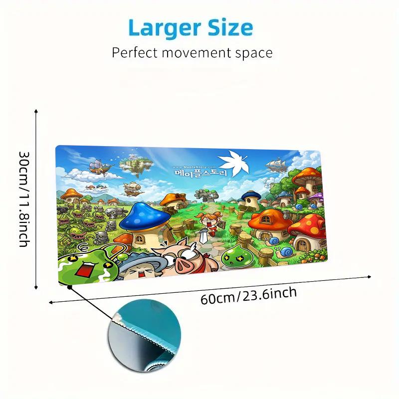 MapleStory Χρωματιστό Επιθέμα Ποντικιού Μεγάλο Μαξιλάρι Τραπεζιού Παιχνιδιών Αντιολισθητικό Laptop Tablet Μεγάλο Επιθέμα Ποντικιού XXL Στρώμα Mini PC Playmat Με Κλειδωμένη Άκρη