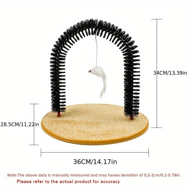 

Cat Toy Arch with A Massage Grooming Rubbing Brush Multifunctional Cat Hair Brush Cat Scratching Toy for Cat Kittens Interactive 4-in-1