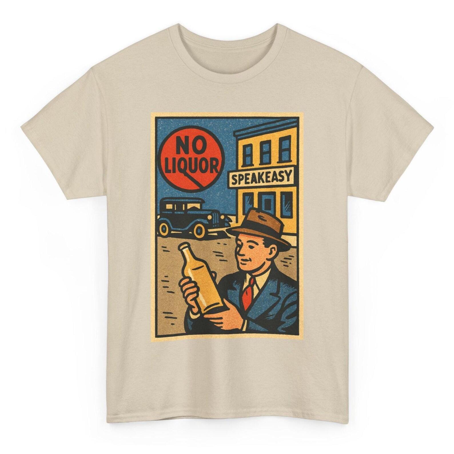 Prohibition Era T-Shirt: Retro Comic 1920s Speakeasy Graphic Tee S