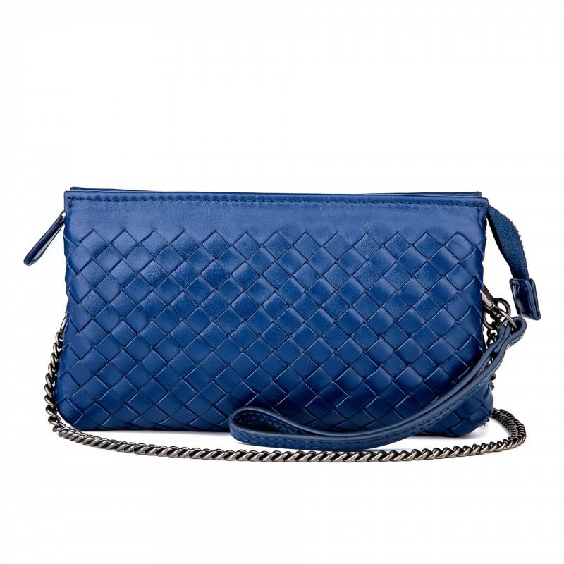 Handwoven Genuine Leather Clutch Bag Women