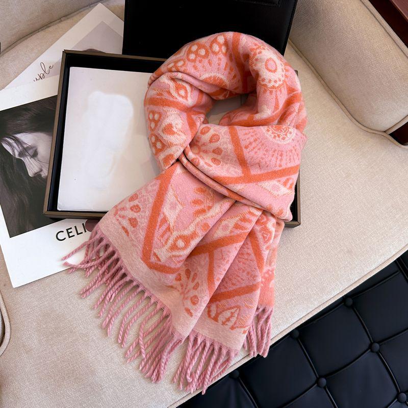 Women's Ethnic Bohemian Shawl: High-End, Thickened, Warm Jacquard Snood Scarf for Autumn and Winter