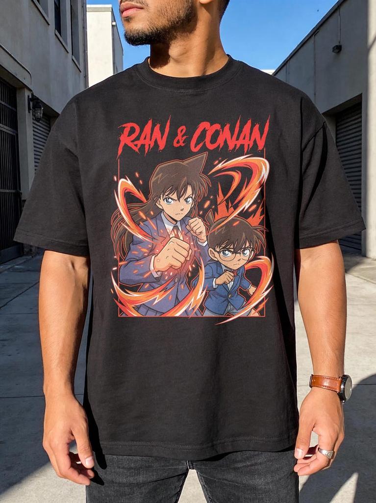 T-shirt Anime Retrò Anni '90, Maglietta Detective Conan, Case Closed, Maglietta Manga, Abbigliamento Otaku, Regalo Misterioso Per Fidanzato, Vintage, Shinichi Kudo