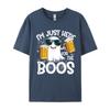 I Im Just Here For The Boos Funny Halloween Ghost Personalized Autumn Pure Cotton Tops & Tees Crazy T Shirts