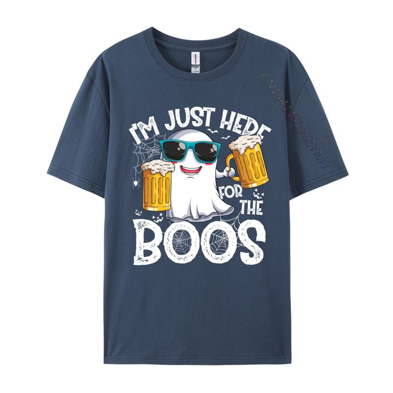 I Im Just Here For The Boos Funny Halloween Ghost Personalized Autumn Pure Cotton Tops & Tees Crazy T Shirts