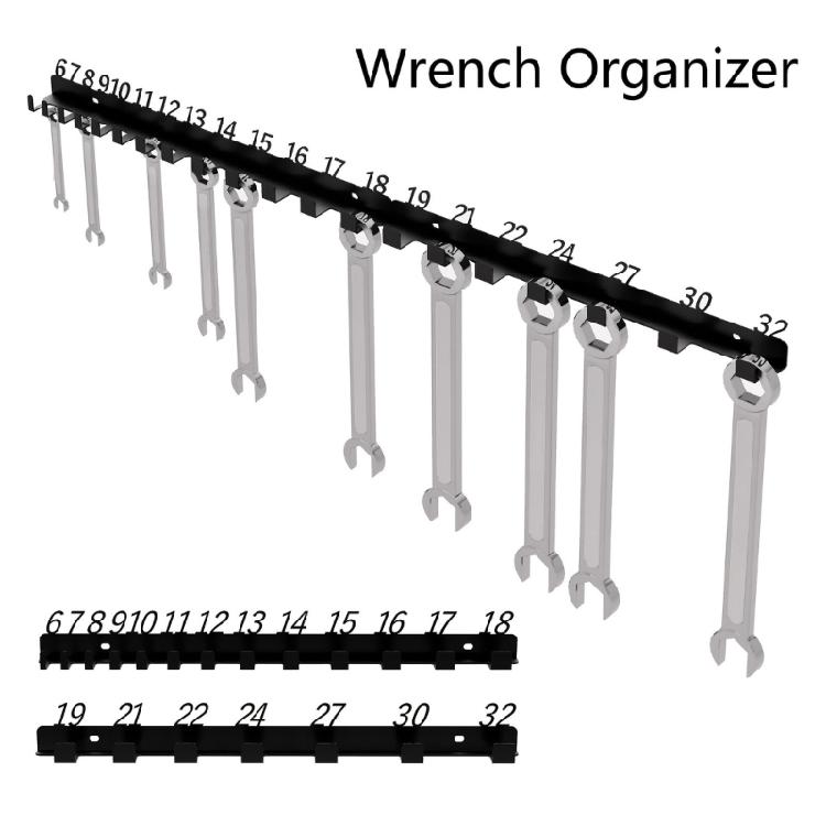 Garage Mounted Wrench Management Storage Rack Numbered Slots 6-18,19-32,6-32 Durability Metal Tool Organizers Holder
