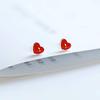 Beixi S925 Sterling Silver Red Heart Stud Earrings - Trendy, Elegant Jewelry for Women