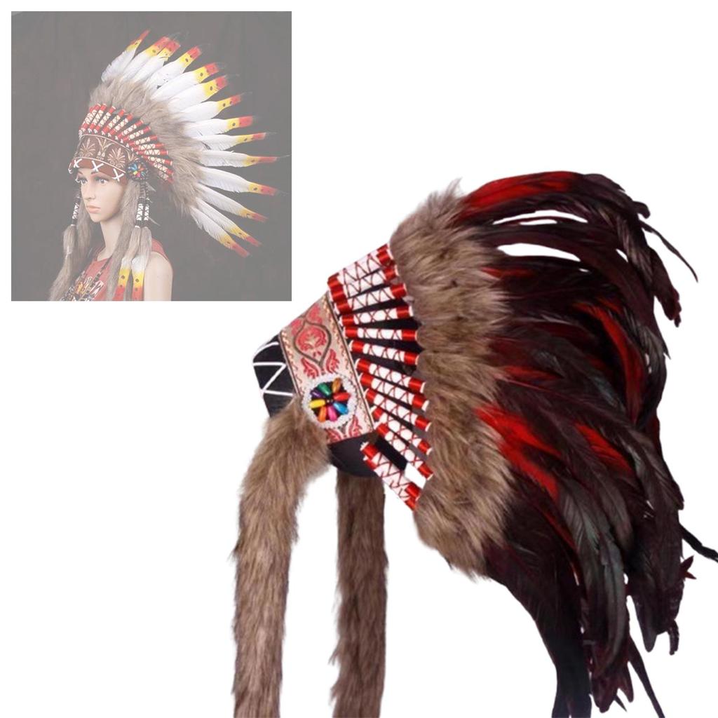 Pióropusz Indianin Ameryki Północnej do odgrywania ról Halloween Taniec
