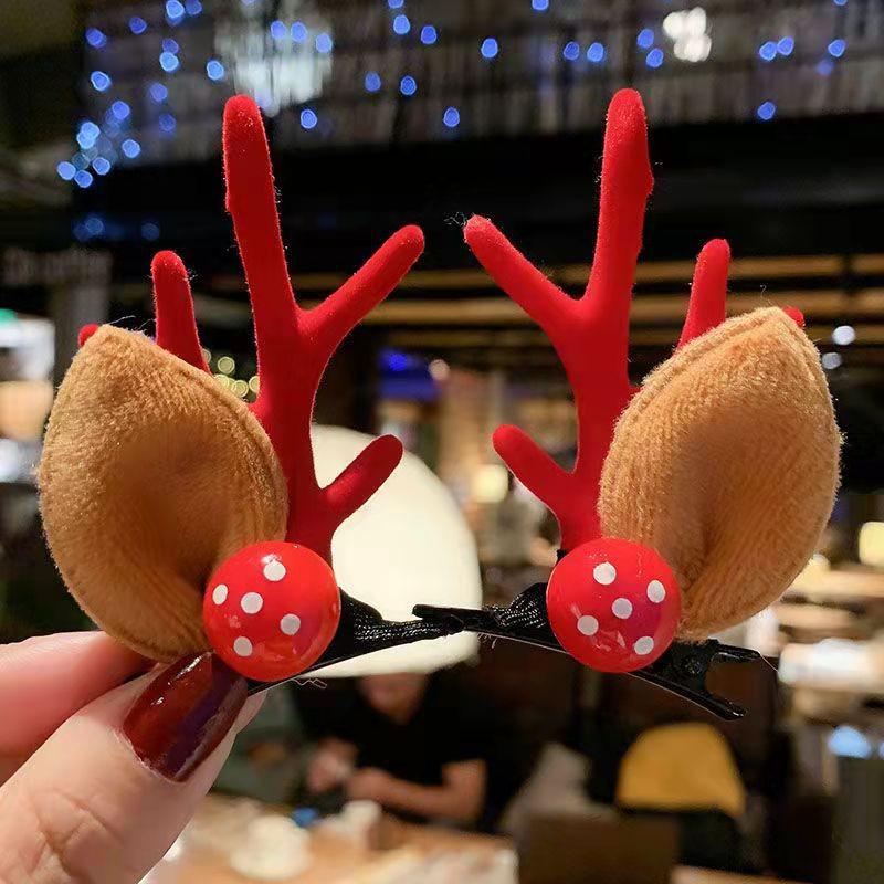 Mori-Style Christmas Antler Headband: Cute Versatile Hair Clip for Christmas Eve Outfit and Decoration