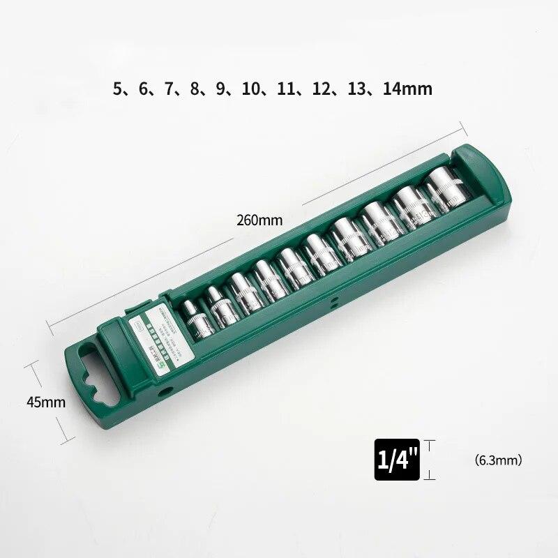 

Набор шестигранных ключей для трещотки 1/4 3/8 1/2, короткая длинная головка, глубокая гайка, отвертка, гаечный ключ, инструмент с трещоткой с держателем 1-4 Short 10pcs