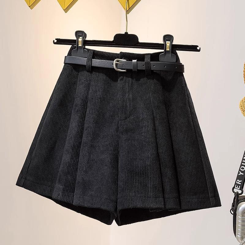 

Женские брюки-юбка А-силуэта из вельвета цвета хаки с высокой посадкой - Коллекция Осень/Зима 2025 XL