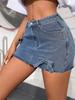 European & American 3D Bow A-line Denim Mini Skirt