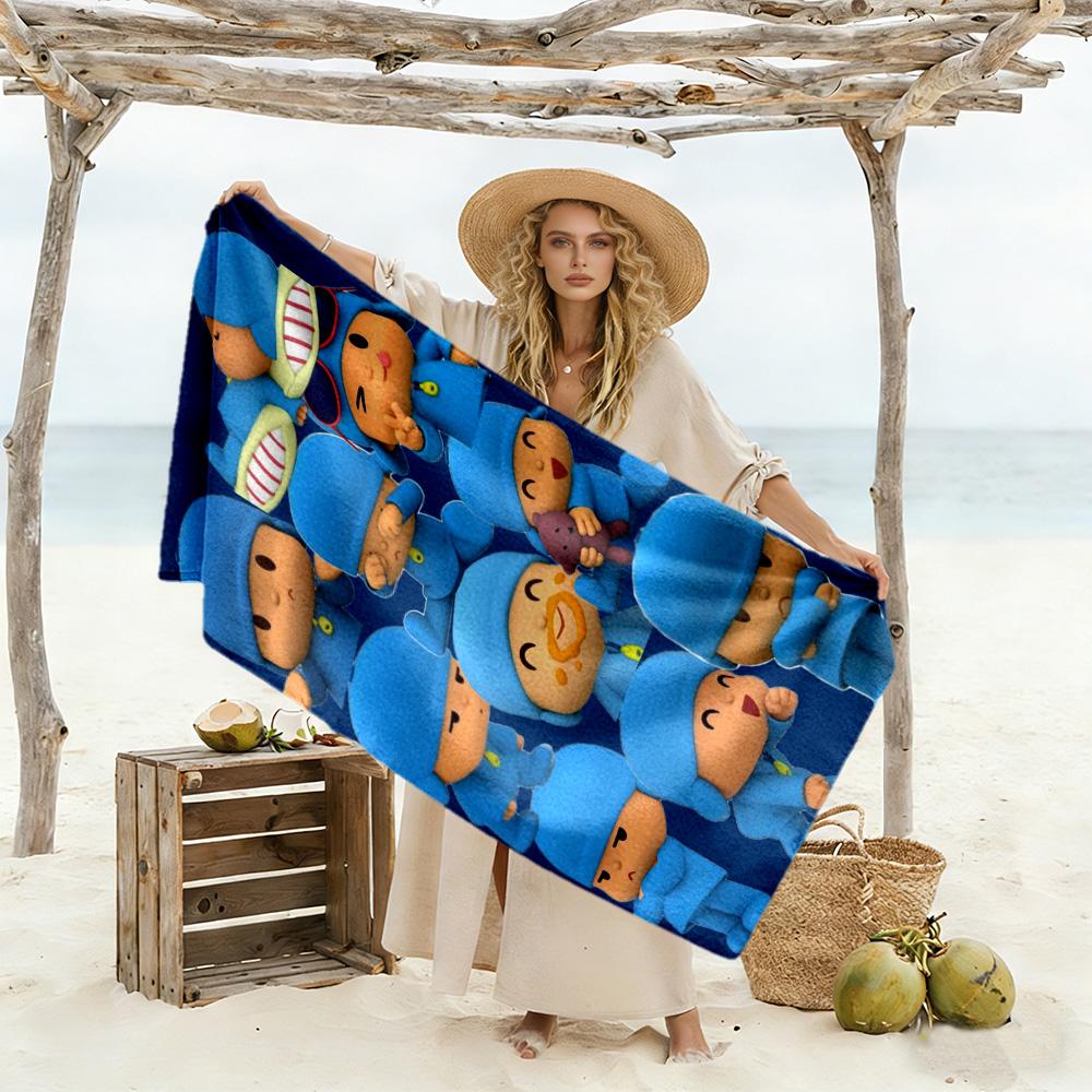 Pocoyo Beach Towel Quick-Dry Soft Microfiber Comfortable Lightweight Suitable for Swimming, Gym, Camping, Yoga Vacation
