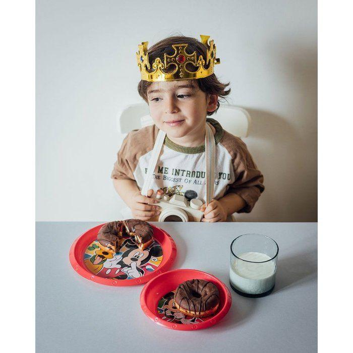 Tataway Disney Mickey Mouse Red Plastic Dinner Plate for Kids, Crash Resistant and Reusable