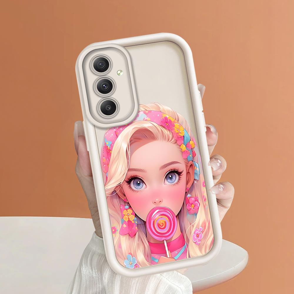 Soft Silicone Square Ladder Printing Pattern Phone Casing Full Cover Camera Shockproof Protection Rubber Case for Samsung