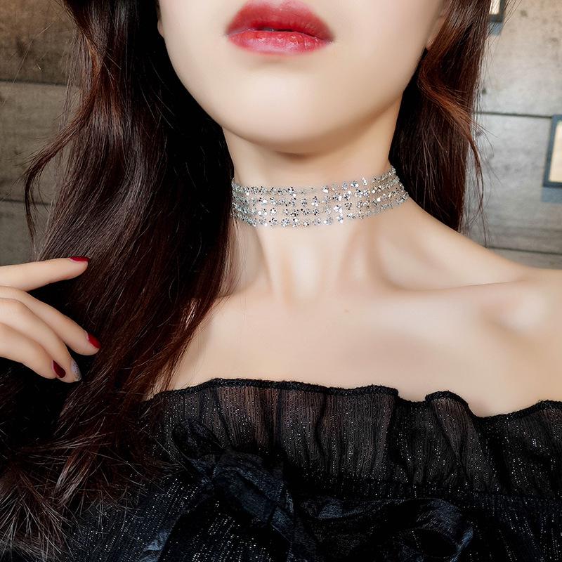 Κολιέ Choker με Χρυσές Πούλιες: Κομψό Ευρωπαϊκό & Αμερικανικό Στυλ με Αόρατη Αλυσίδα για Γυναίκες