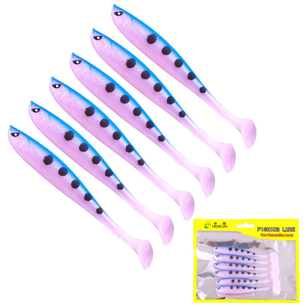 6Pcs Fishing Soft Bait 9cm Artificial Soft Bait Multifunctional Fishing Bass Carp Lure for Saltwater Freshwater